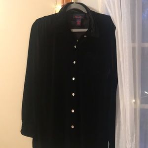 black velvet button up